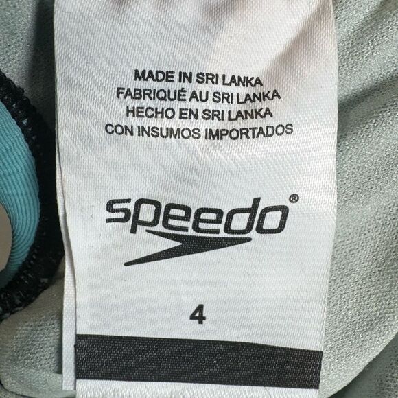 Speedo Active Quantum Fusion Splice gray and aqua one piece swimsuit size 4 NWT - Picture 10 of 10